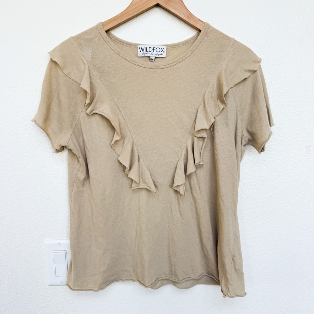 Wildfox Cream Ruffle Top Size M